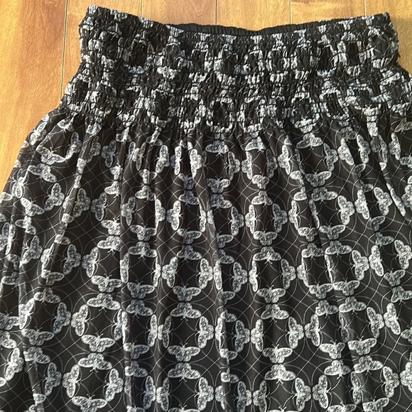 MAX STUDIO💫 Women’s Black Butterfly Printed Strapless Maxi Dress - Picture 6 of 10